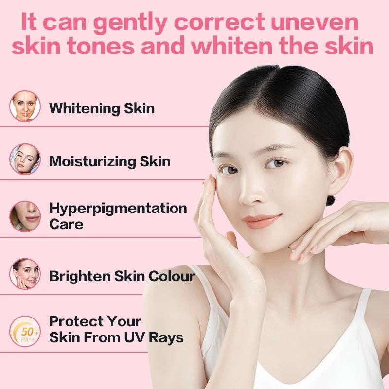 Saludent Whitening Facial Cream Nicotinamide Glutathione Arbutin Glowing Sakura Cream SPF50 PA+
