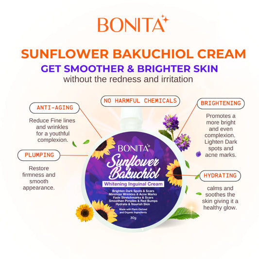 BONITA SUNFLOWER BAKUCHIOL INGUINAL WHITENING CREAM 30g